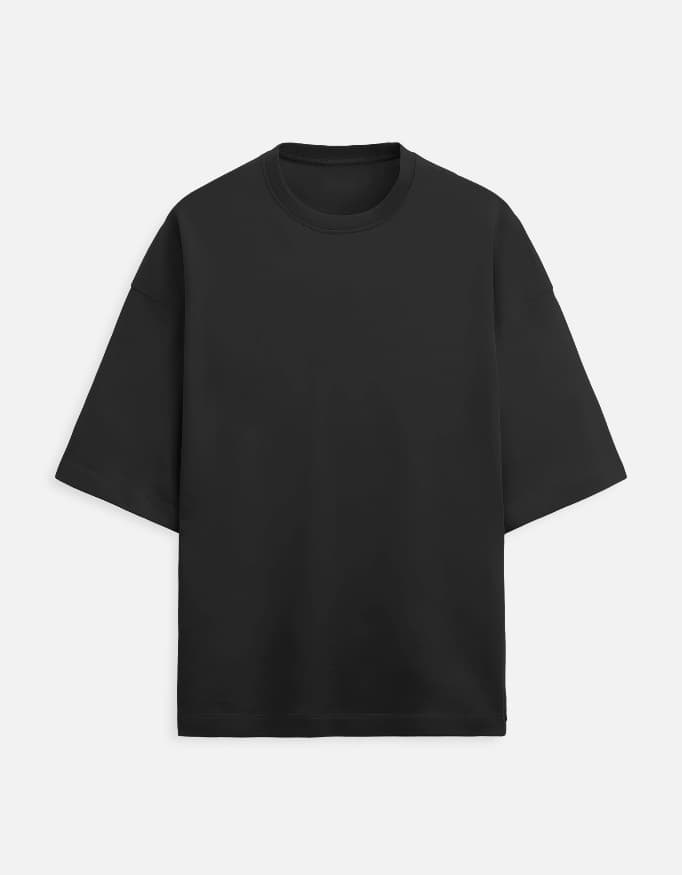 GOI oversized terry tee in Black, front