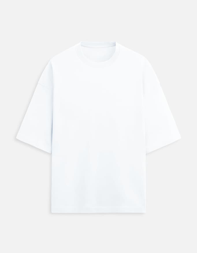 GOI oversized terry tee in White, front