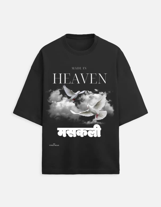 Made in Heaven Masakali oversized terry tee in Black, front