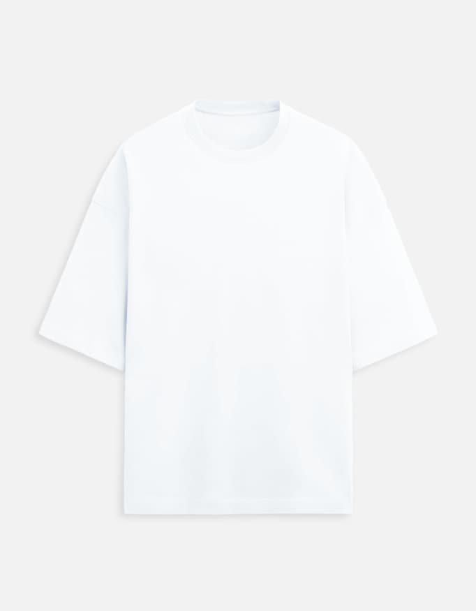 Metamorphosis oversized terry tee in White, front